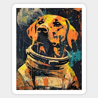 Vintage labrador astronaut portrait Sticker